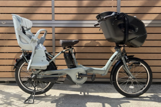 【下鴨店】もぅこれで勘弁してください。。。リユース電動アシスト自転車の中でも、最安だと思われる。BRIDGESTONE（ブリヂストン）の電動チャイルドケアバイク、ビッケ ポーラーe　リアのチャイルドシートも付けちゃいます。