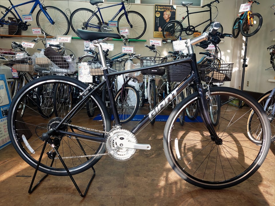 【点検/整備渡し】 21段 黒 GIANT CROSS3 クロスバイク 自転車 再入荷!!GIANT】CROSS3 ジャイアント 21段変速 (アリンコ