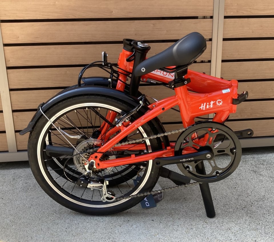 折りたたみ自転車 赤　ダホン　手渡し限定 下鴨店】新色が入荷✨日常使いにちょうどいいフォールディング